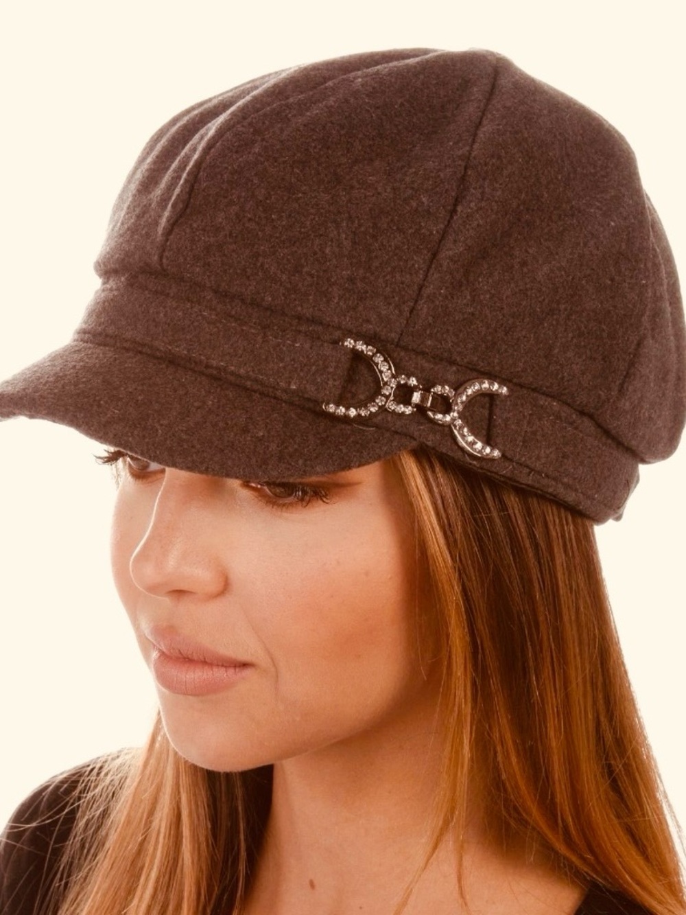 Sakkas Jessica Unisex Wool Newsboy Cabbie Hat. NEW